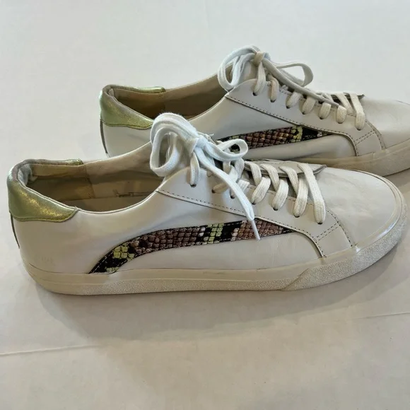 Madewell Women’s Sneakers Size 11 Sidewalk Low Top Snake Print Leather AH767 - Picture 2 of 13